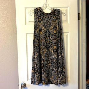 Black and gold printed dress